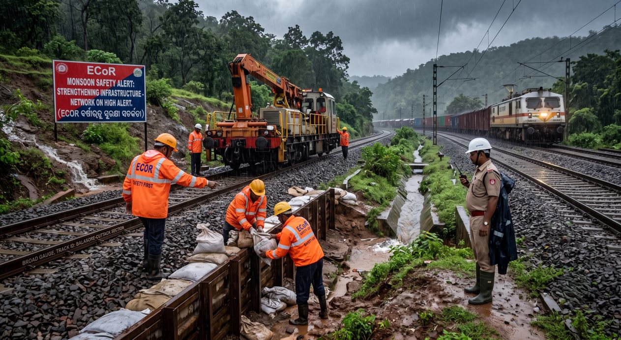 ECoR Strengthens Monsoon Safety Measures, Puts Railway Network on High Alert