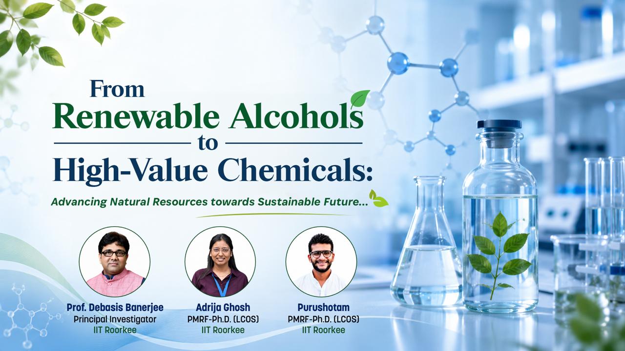 IIT Roorkee Researchers Develop Sustainable Method for Converting Renewable Alcohols into High-Value Chemicals