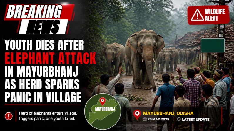 Youth Dies After Elephant Attack in Mayurbhanj as Herd Sparks Panic in Village