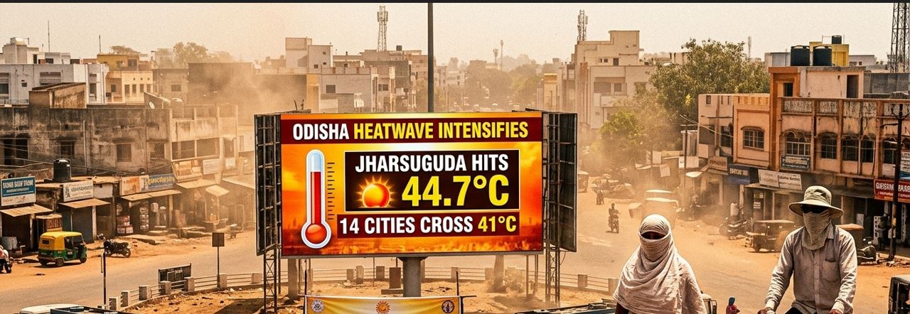 Odisha Heatwave Intensifies: Jharsuguda Hits 44.7&deg;C, 14 Cities Cross 41&deg;C