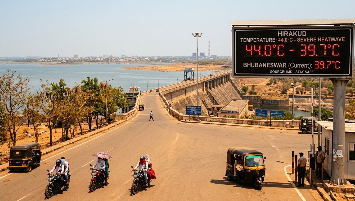 Odisha Reels Under Severe Heatwave; Hirakud Scorches at 44°C, Bhubaneswar at 39.6°C