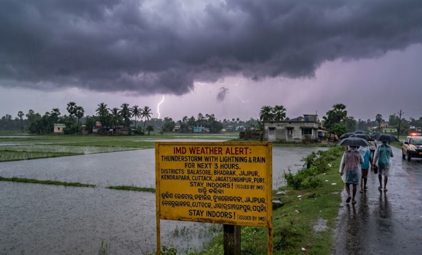 IMD Issues 3-Hour Thunderstorm Alert for Seven Odisha Districts