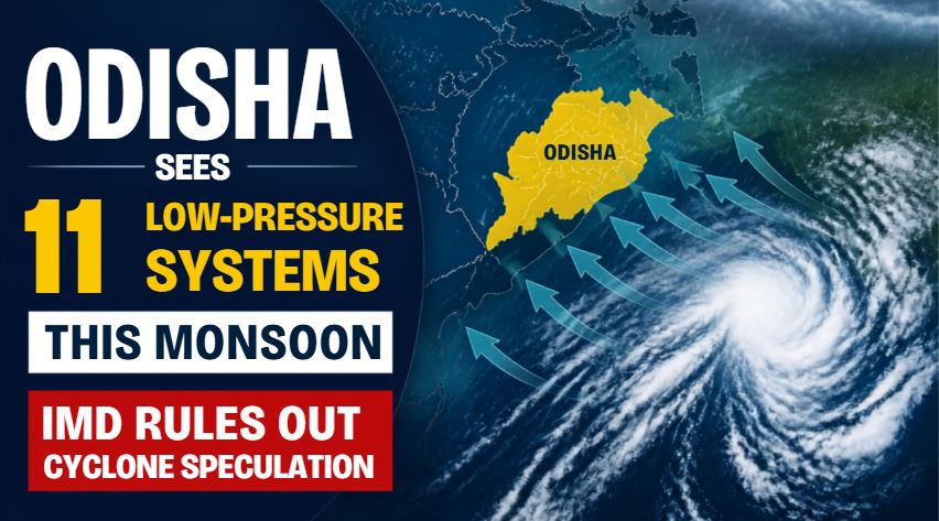 Odisha Sees 11 Low-Pressure Systems This Monsoon as IMD Rules Out Cyclone Speculation