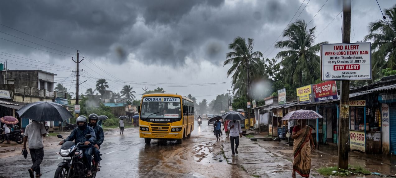 IMD Issues Weeklong Rain Alert for Odisha; Heavy Showers, Thunderstorms Likely Till July 30