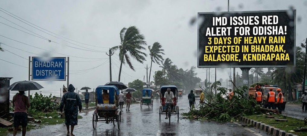 Odisha Braces for Three More Days of Heavy Rain as IMD Issues Red Alert for Three Districts