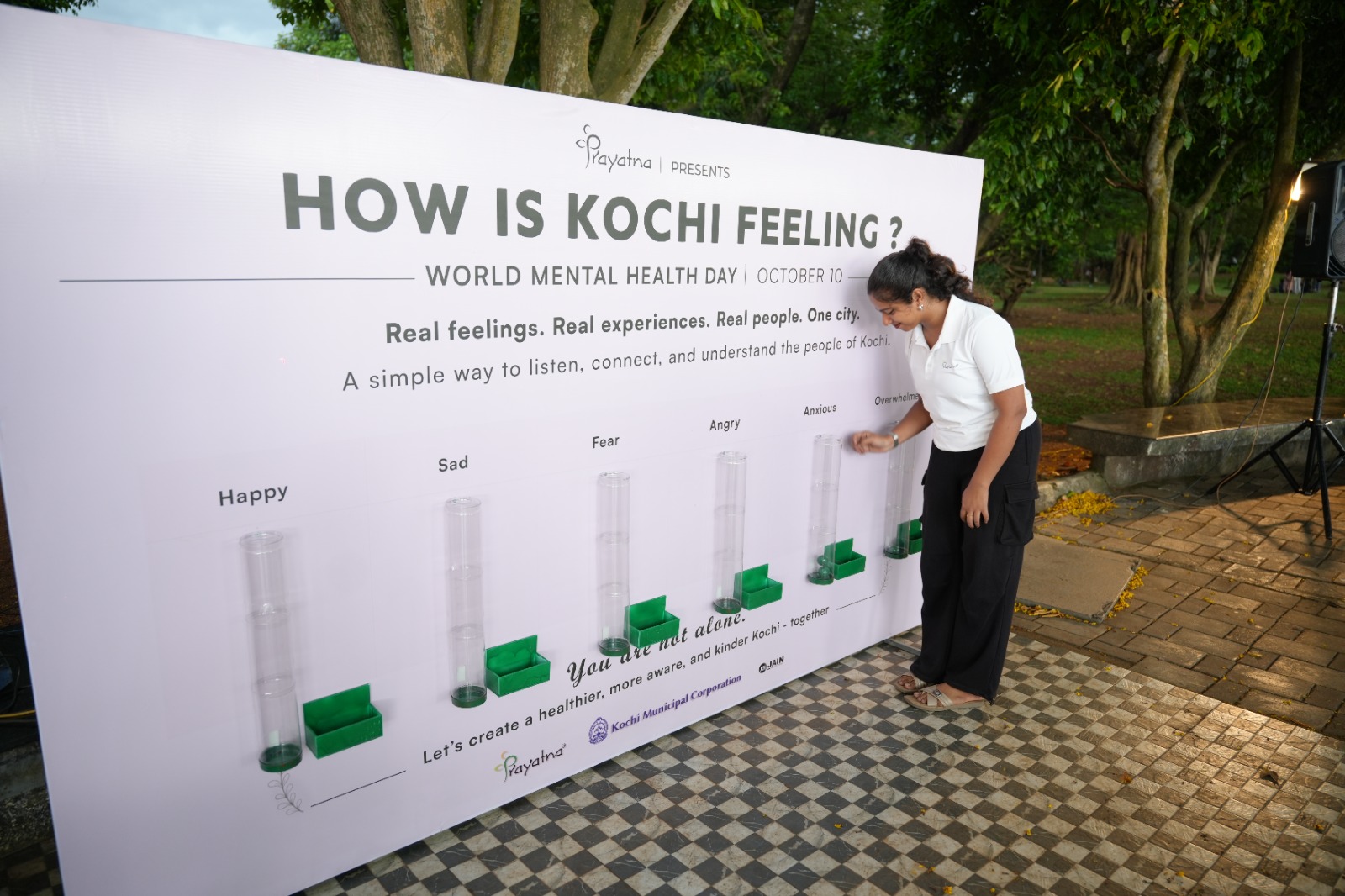 Prayatna and Kochi Corporation mark World Mental Health Day with an emotions installation