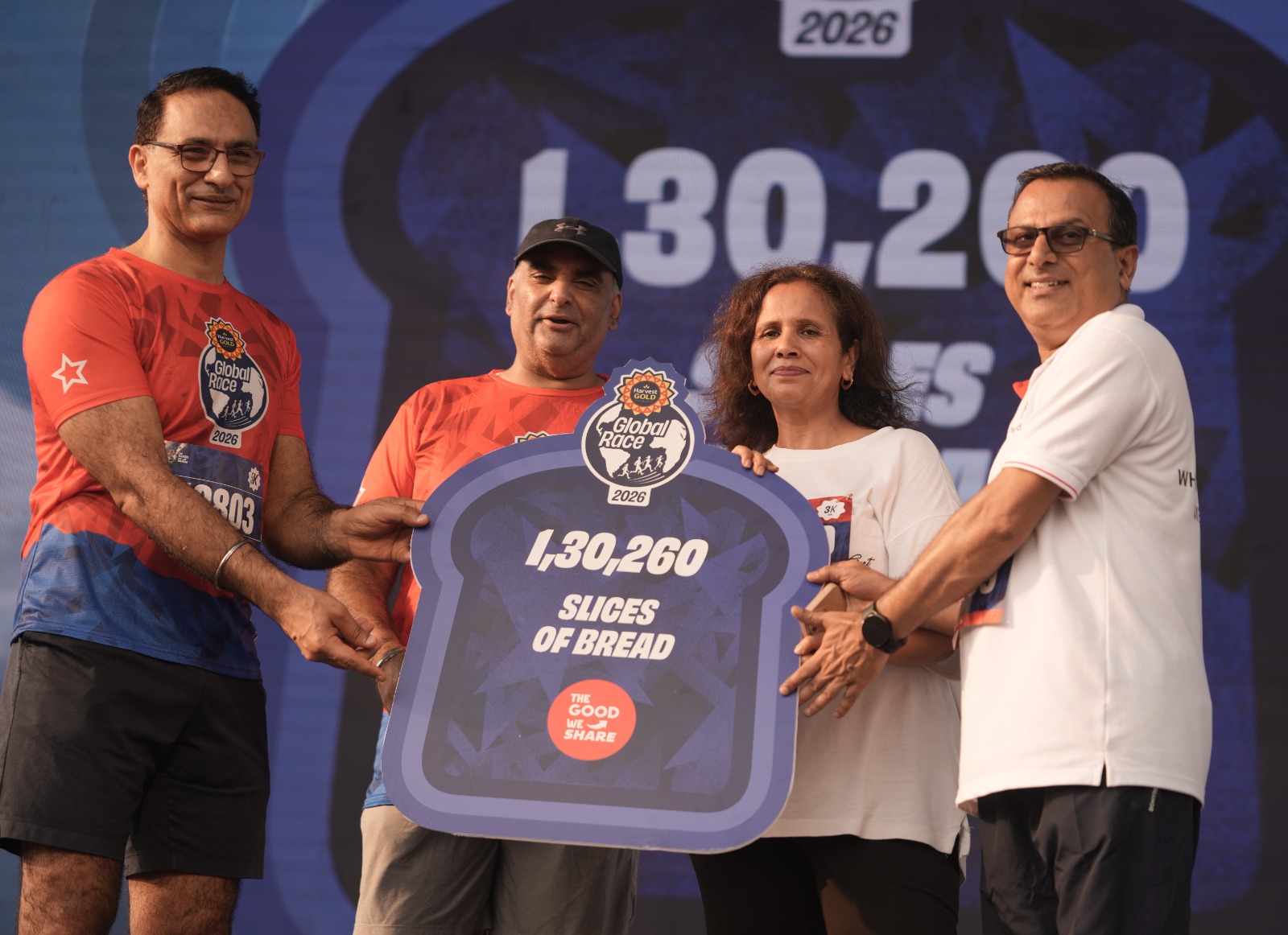 Harvest Gold donates a record-breaking 1.3 Lakh bread slices as part of the 'Harvest Gold Global Race 2026&rsquo;
