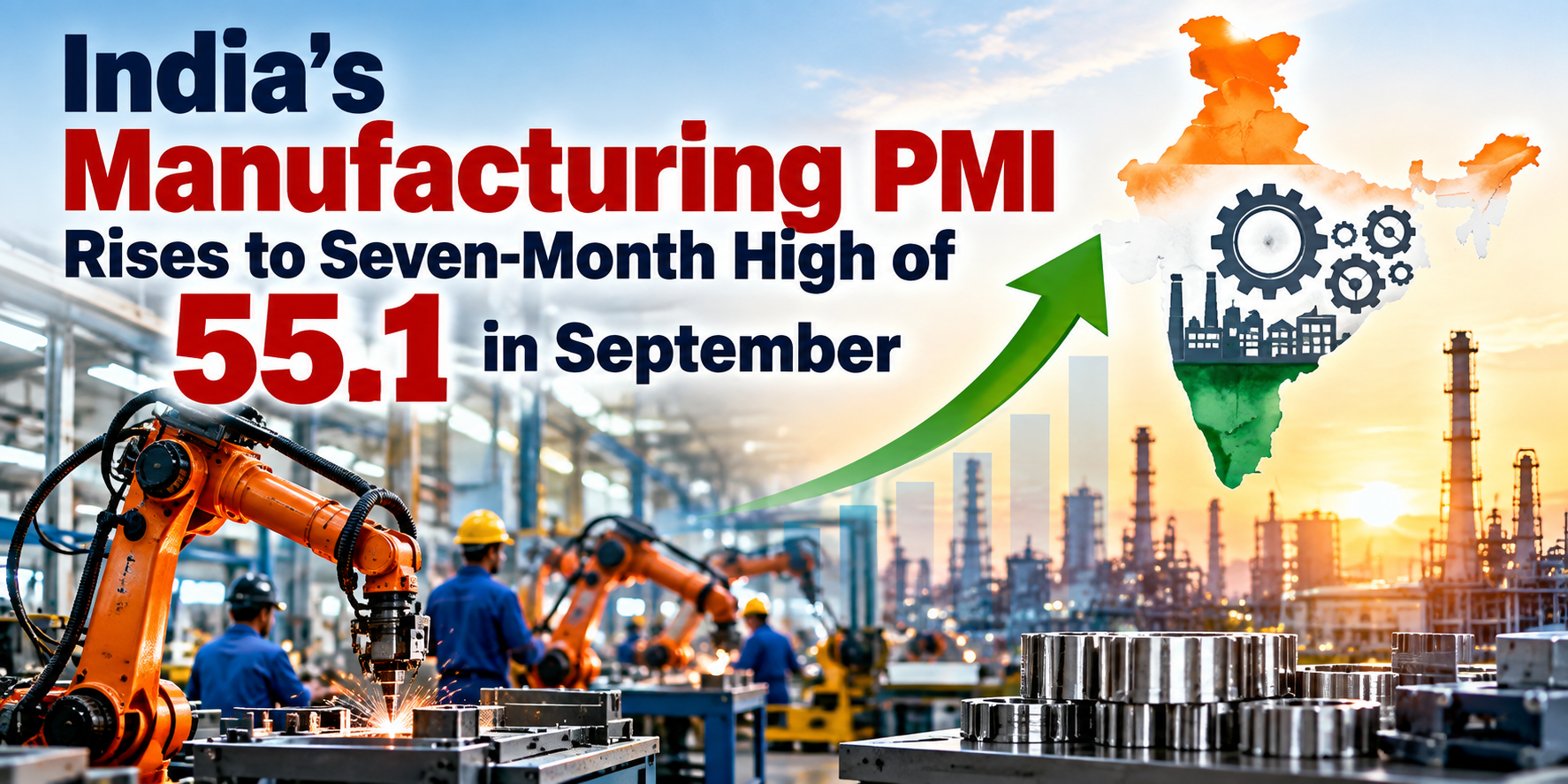 India&rsquo;s Manufacturing PMI Hits Seven-Month High of 55.1 in September, Reflecting Renewed Industrial Strength