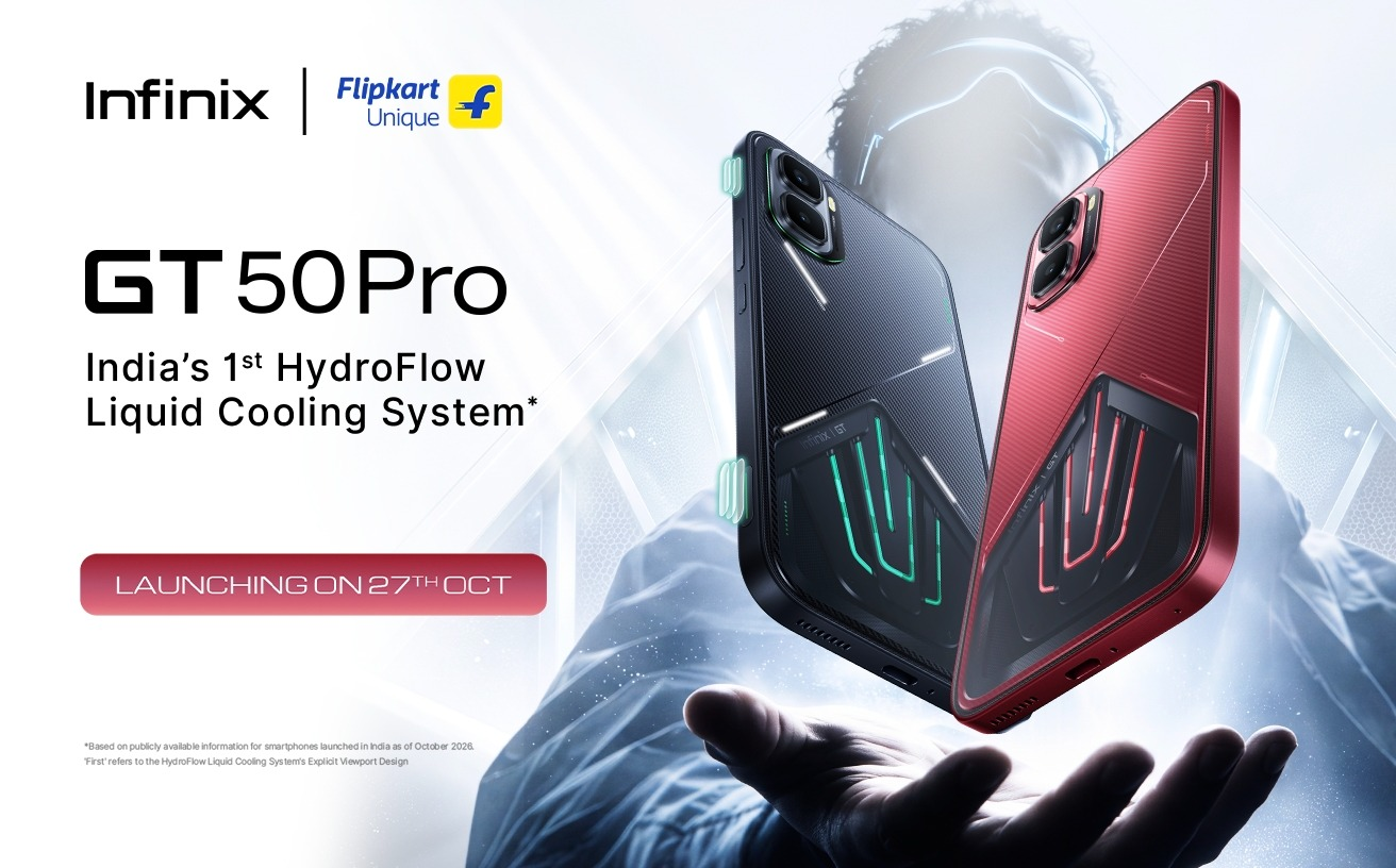 Infinix GT 50 Pro to Launch in India on October 27 with Supercar-Inspired Design and India's First HydroFlow Liquid Cooling System