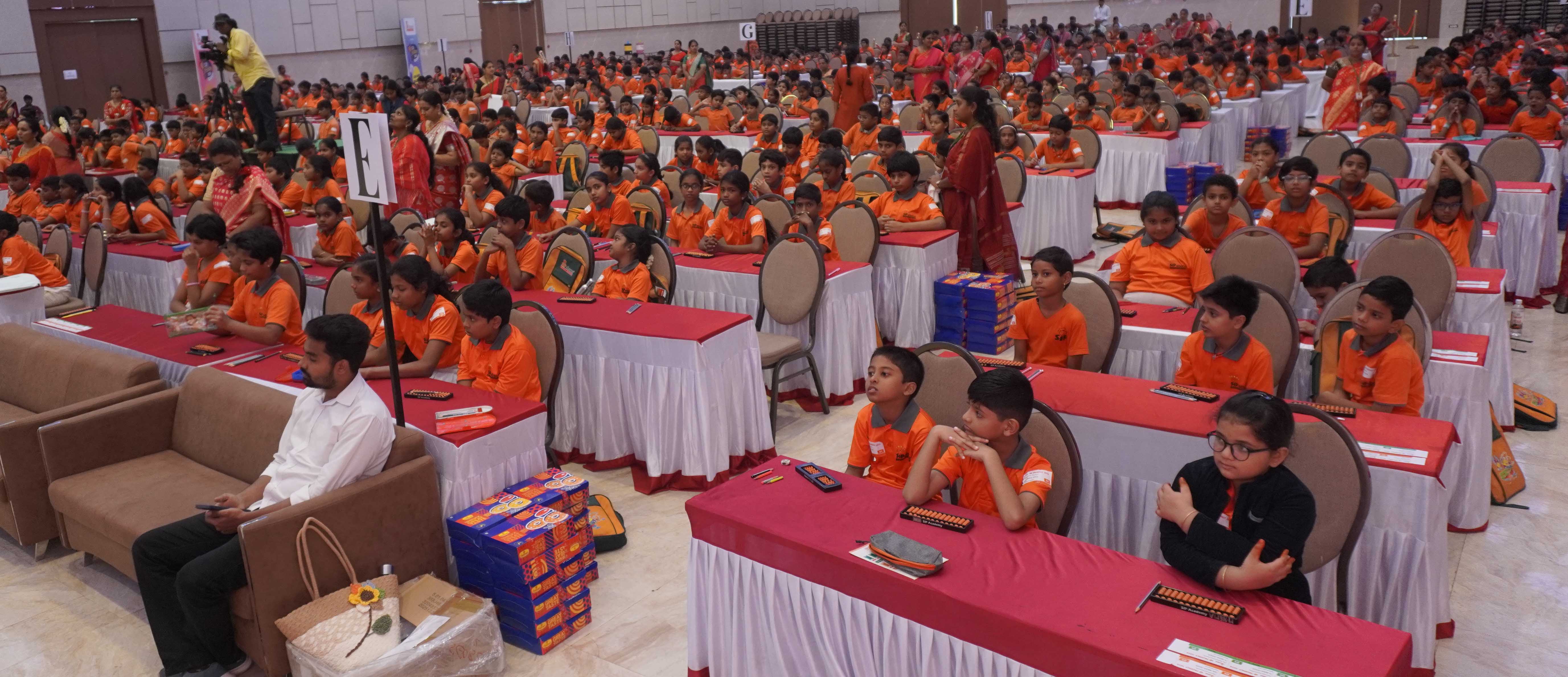 Over 1,200 children participated in one of India's largest Mental Arithmetic competitions at Mangalagiri