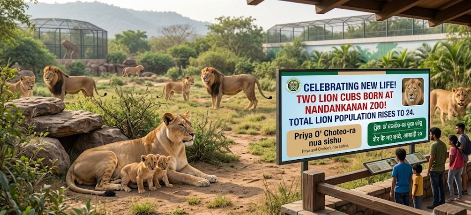 Two Lion Cubs Born at Nandankanan Zoo, Lion Population Rises to 24