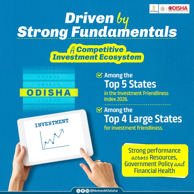 Odisha Ranked Among India's Top Five States in Investment Readiness