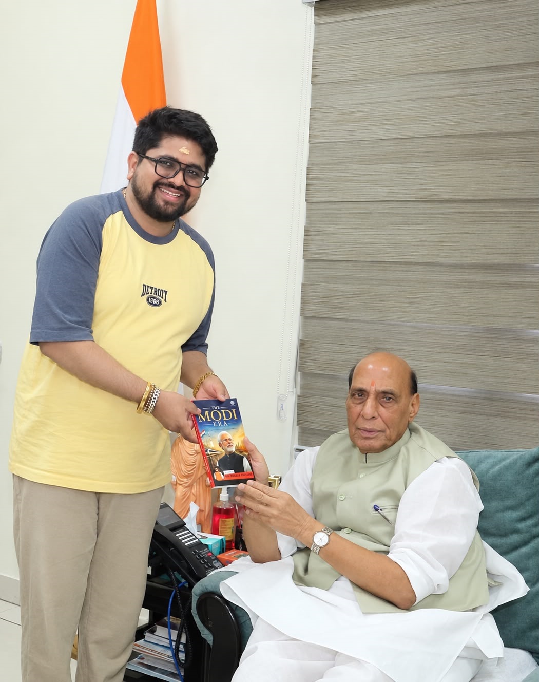 Dr. Bhargav Mallappa Meets Rajnath Singh, Presents His Latest Book on India&rsquo;s Digital Transformation Under PM Modi's leadership