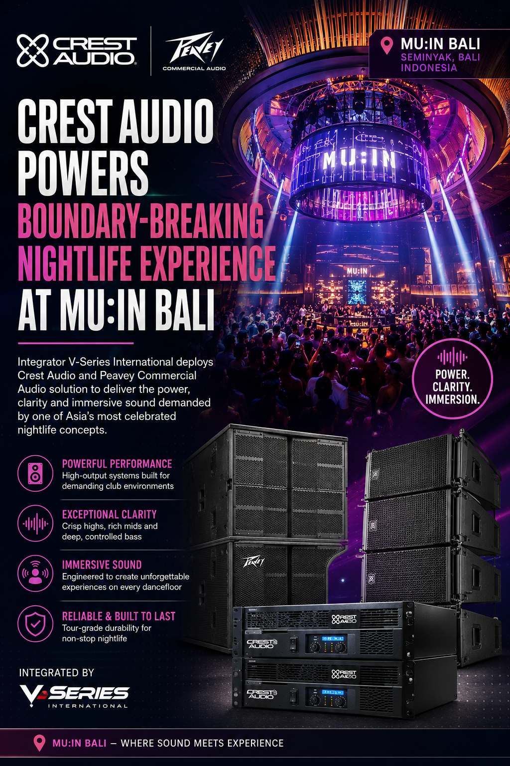 Crest Audio powers boundary-breaking nightlife experience at MU:IN Bali