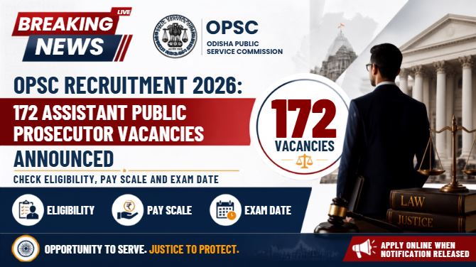 OPSC Recruitment 2026: 172 Assistant Public Prosecutor Vacancies Announced; Check Eligibility, Pay Scale and Exam Date