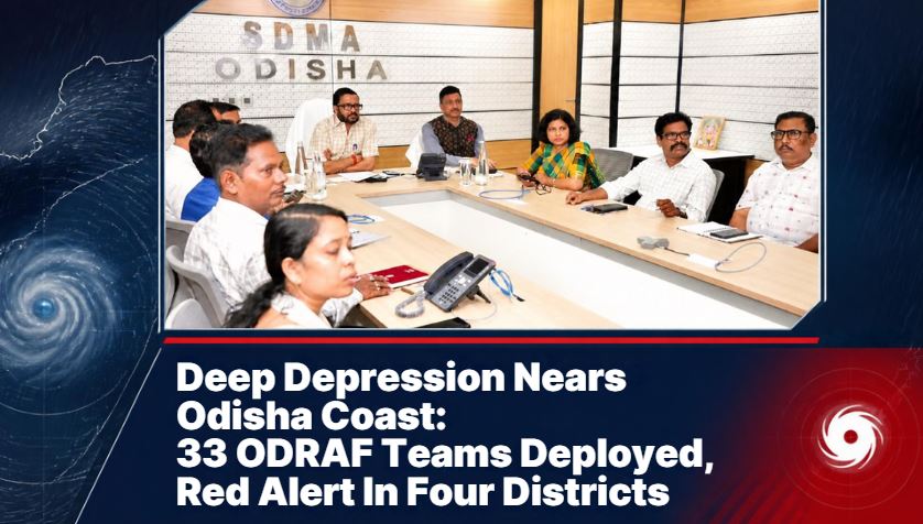 Deep Depression Nears Odisha Coast: 33 ODRAF Teams Deployed, Red Alert In Four Districts