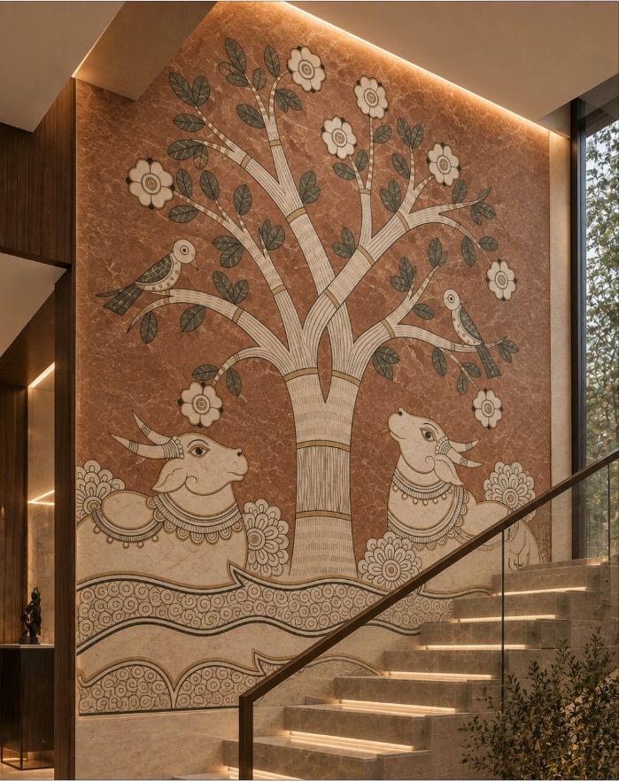 Beyond the Wall: Antica Ceramica Brings CNC Stone Art to Staircases and Double-Height Spaces