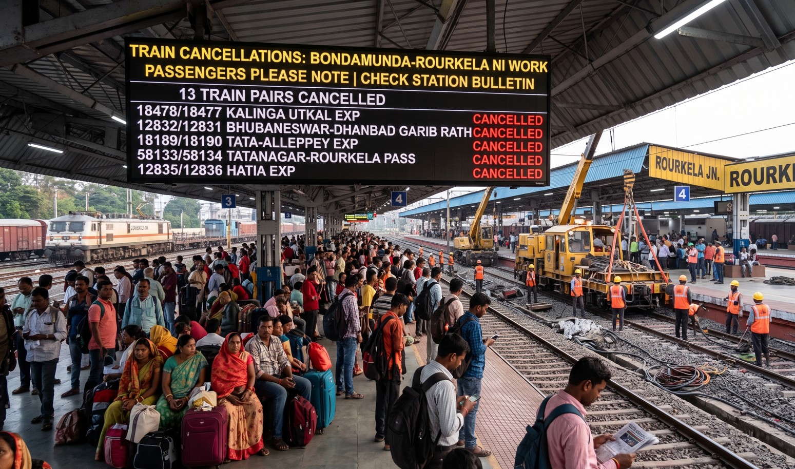 Rail Traffic to Be Disrupted on Bondamunda&ndash;Rourkela Route as 13 Train Pairs Cancelled for NI Work