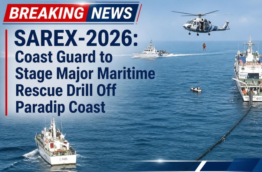 SAREX-2026: Coast Guard to Stage Major Maritime Rescue Drill Off Paradip Coast