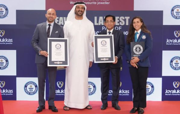 Joyalukkas breaks two Guinness World Records titles with the world's heaviest and largest pair of gold earrings