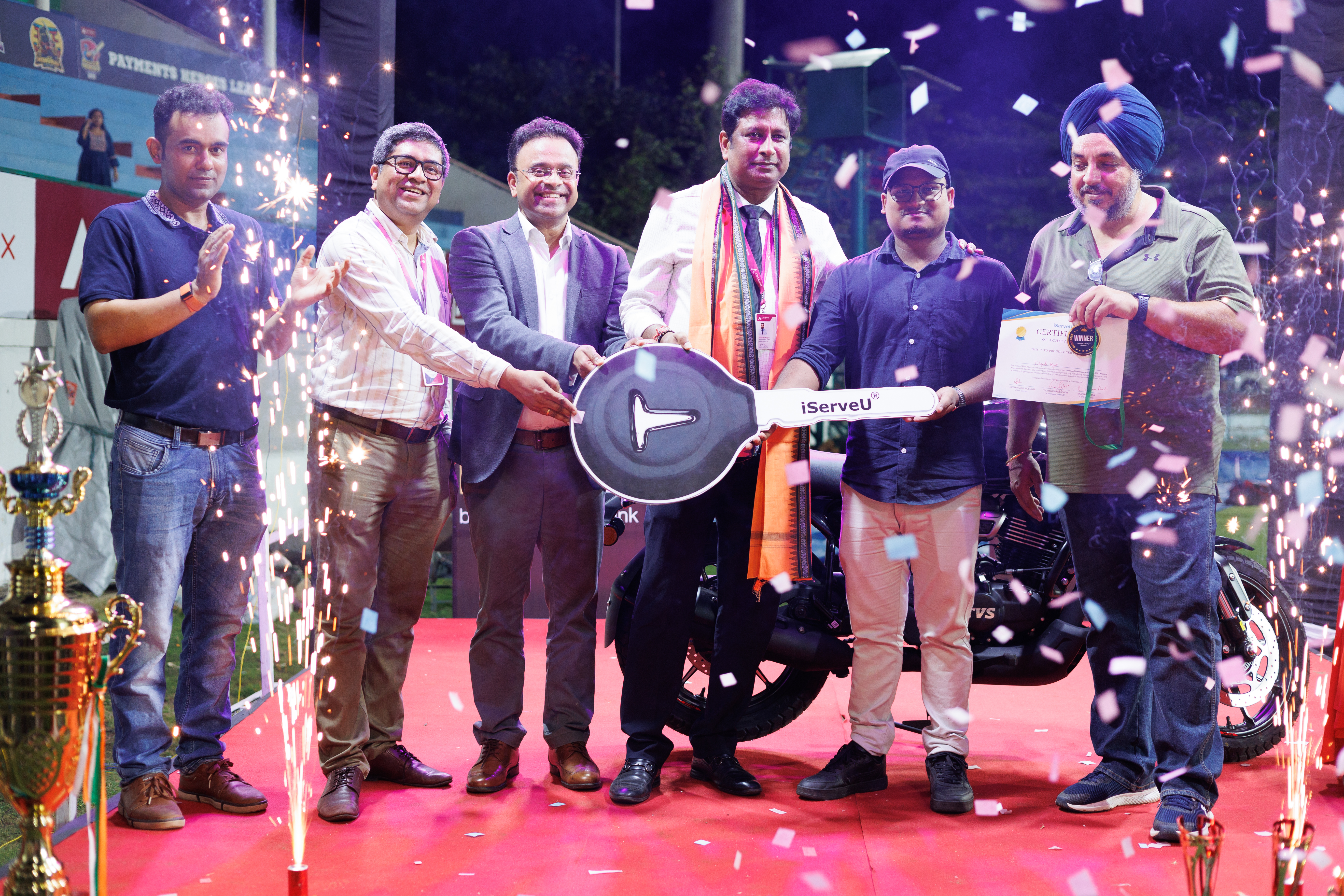 Indian Fintech Company iServeU Rewards Top Performer with TVS Ronin Bike at In-House Training Drive