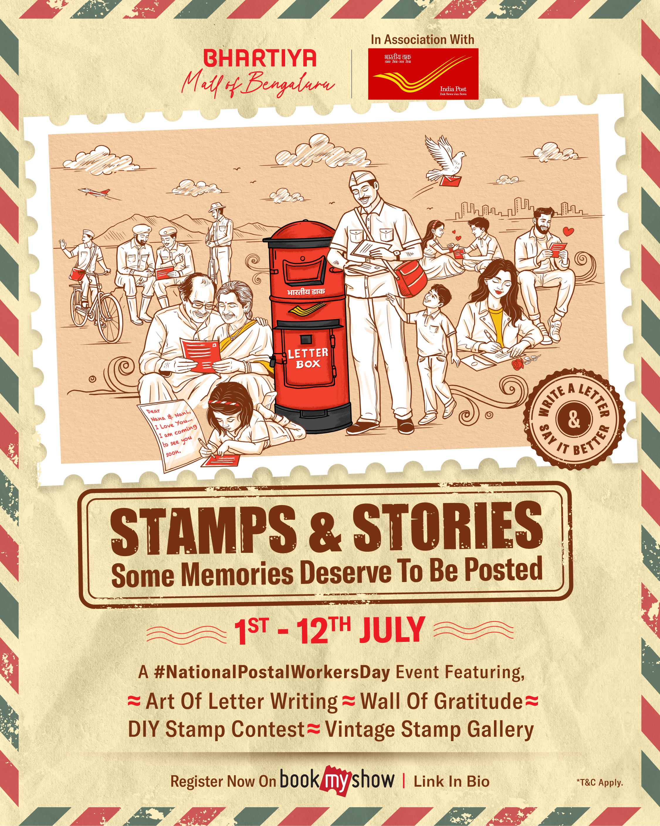Listicle: Bhartiya Mall Of Bengaluru Celebrates National Postal Workers Day With 'Stamps & Stories'