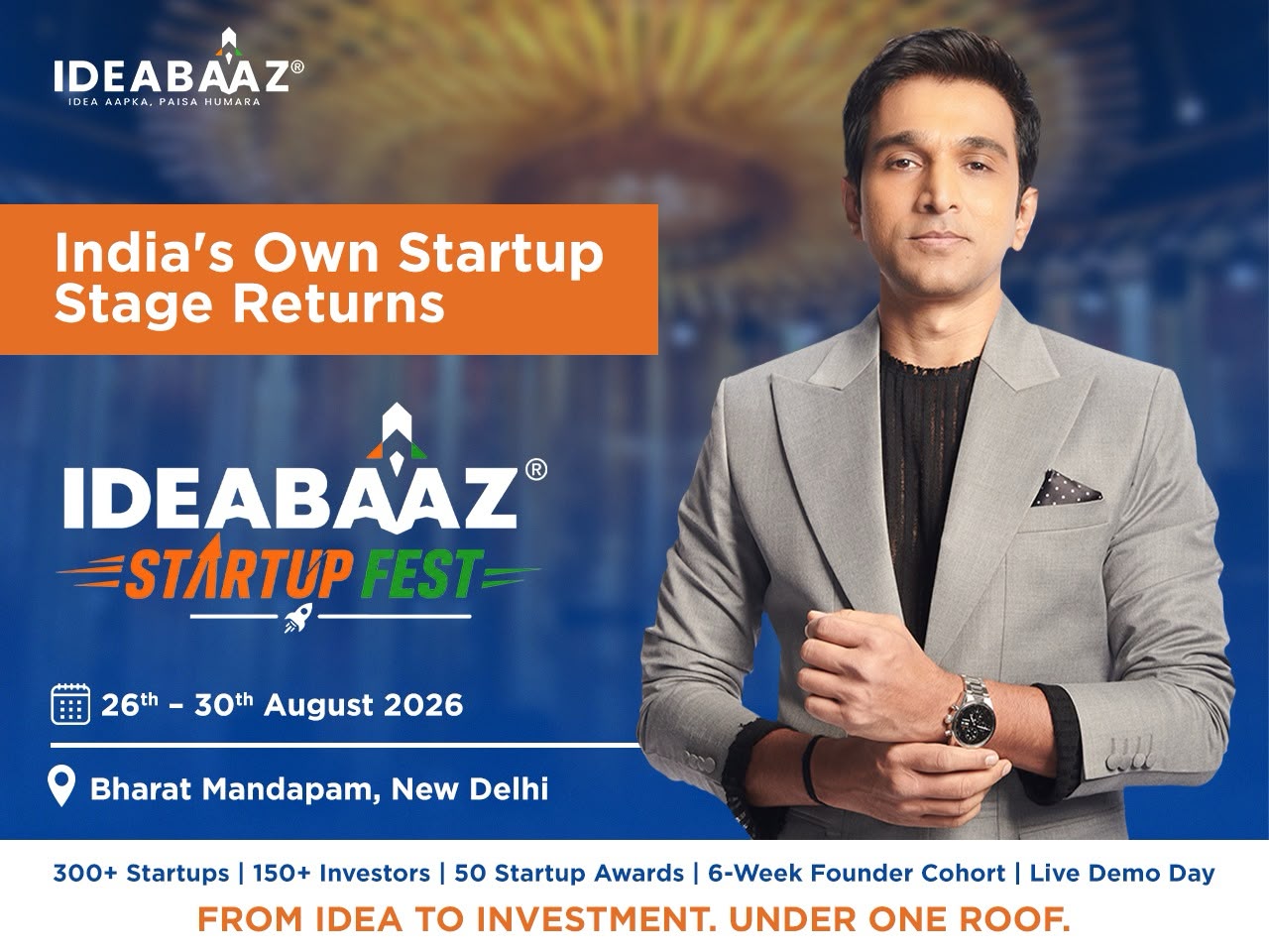 Ideabaaz Startup Fest 2026 to Bring Together over 300 Startups and over 150 Investors at Bharat Mandapam in August