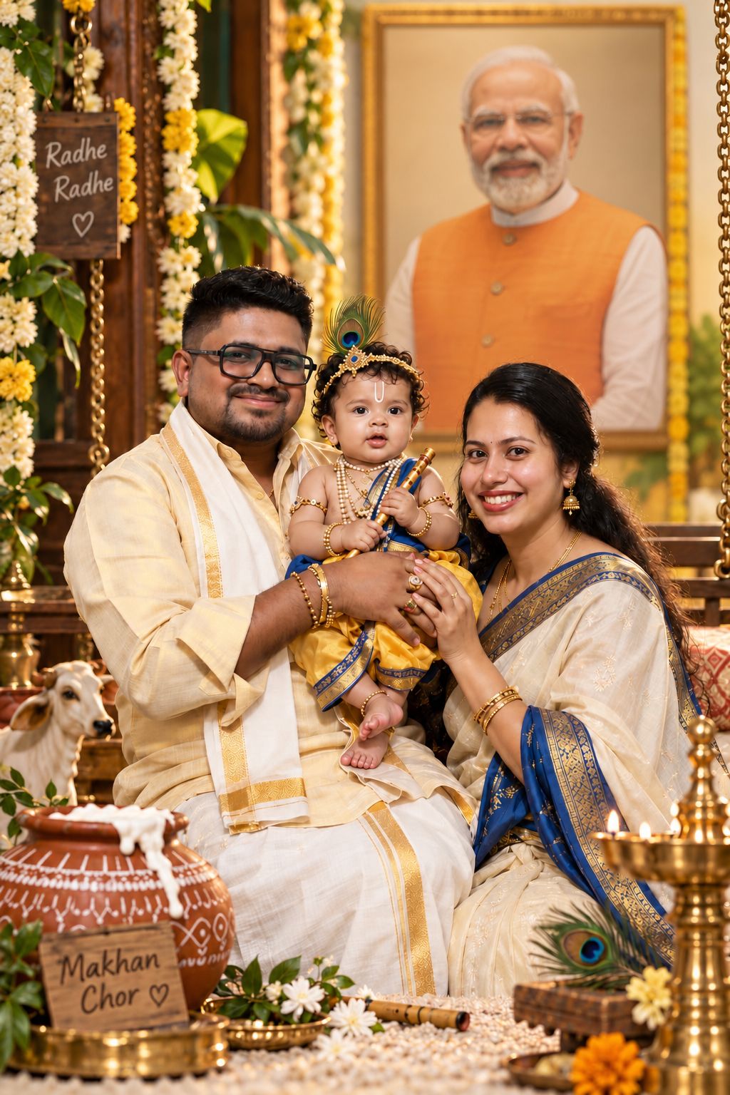 Dr. Bhargav Mallappa and Family Extend Heartfelt Janmashtami Greetings to Prime Minister Narendra Modi