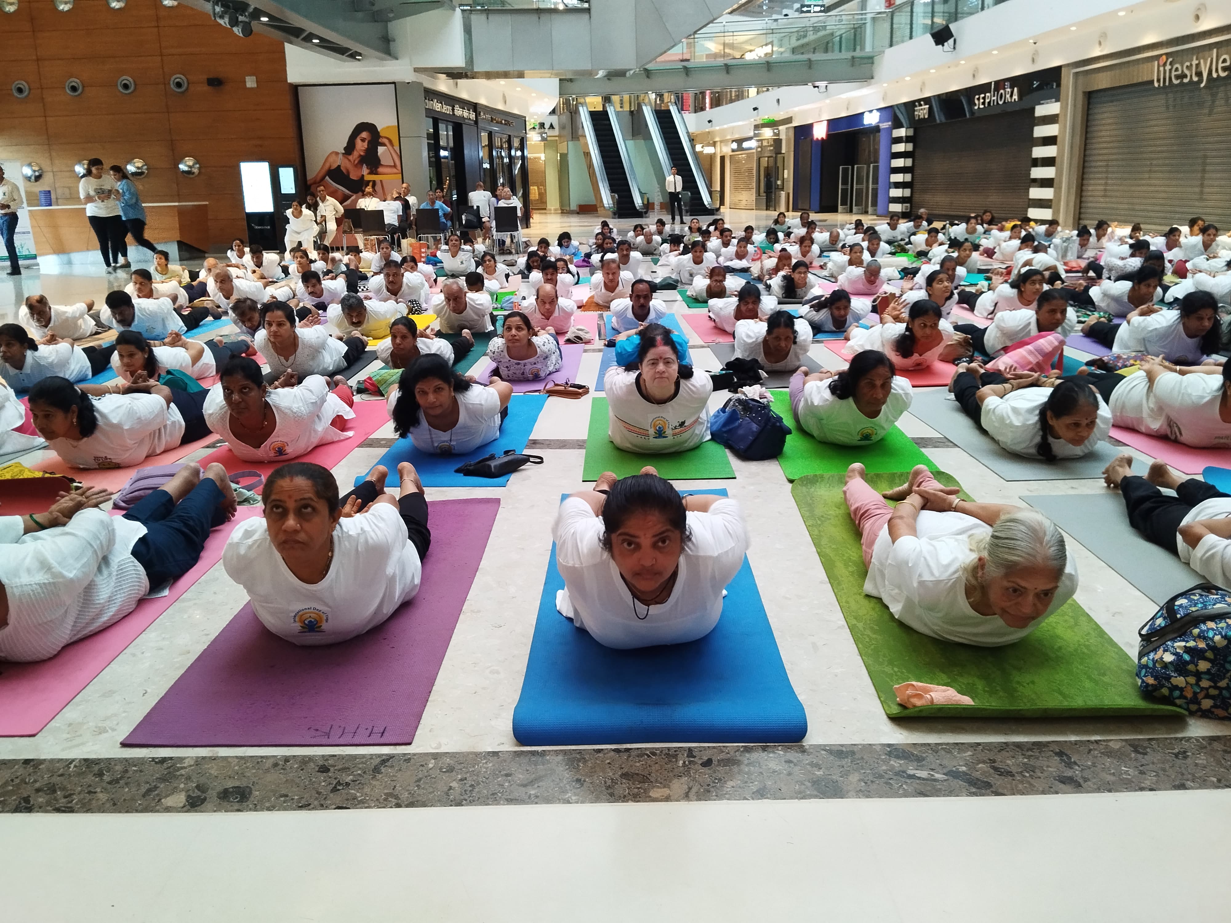 Oberoi Mall & Sky City Mall Hosts International Yoga Day Workshops