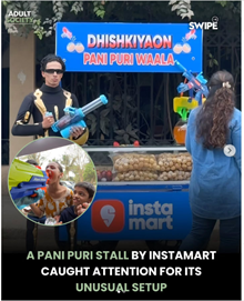 Mumbai Pani Puri Vendor Goes Viral With Water Gun Delivery, Instamart Joins Festive Fun Ahead of Holi