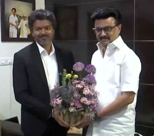 Tamil Nadu CM Vijay Meets MK Stalin, Udhayanidhi After Swearing-In