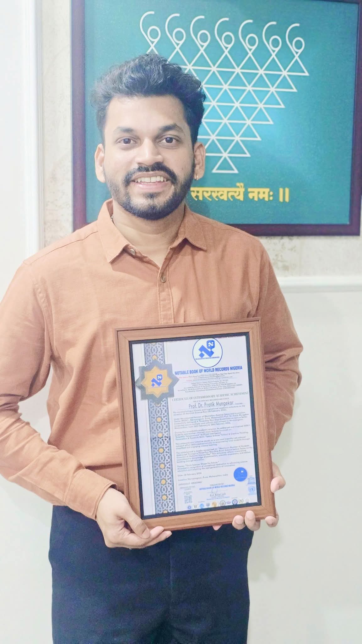 Prof. Dr. Pratik Mungekar Receives Global Recognition for Extraordinary Academic Achievement