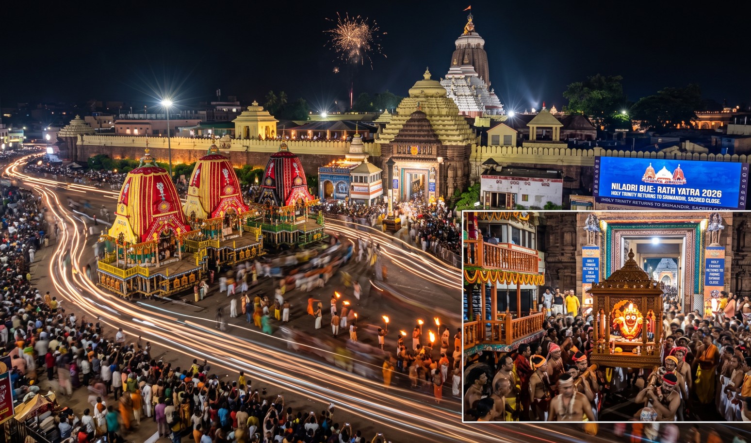 Niladri Bije Brings Rath Yatra 2026 to a Sacred Close as Holy Trinity Returns to Puri Srimandir