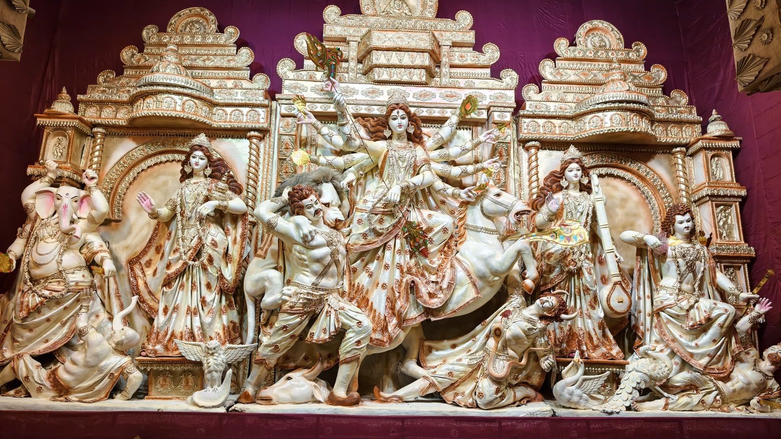 for the inauguration ceremony of the 57th Durga Puja of Young Boys Club, themed &lsquo;Ram Rajya &ndash; Promoting Peace, Dignity and Harmony.