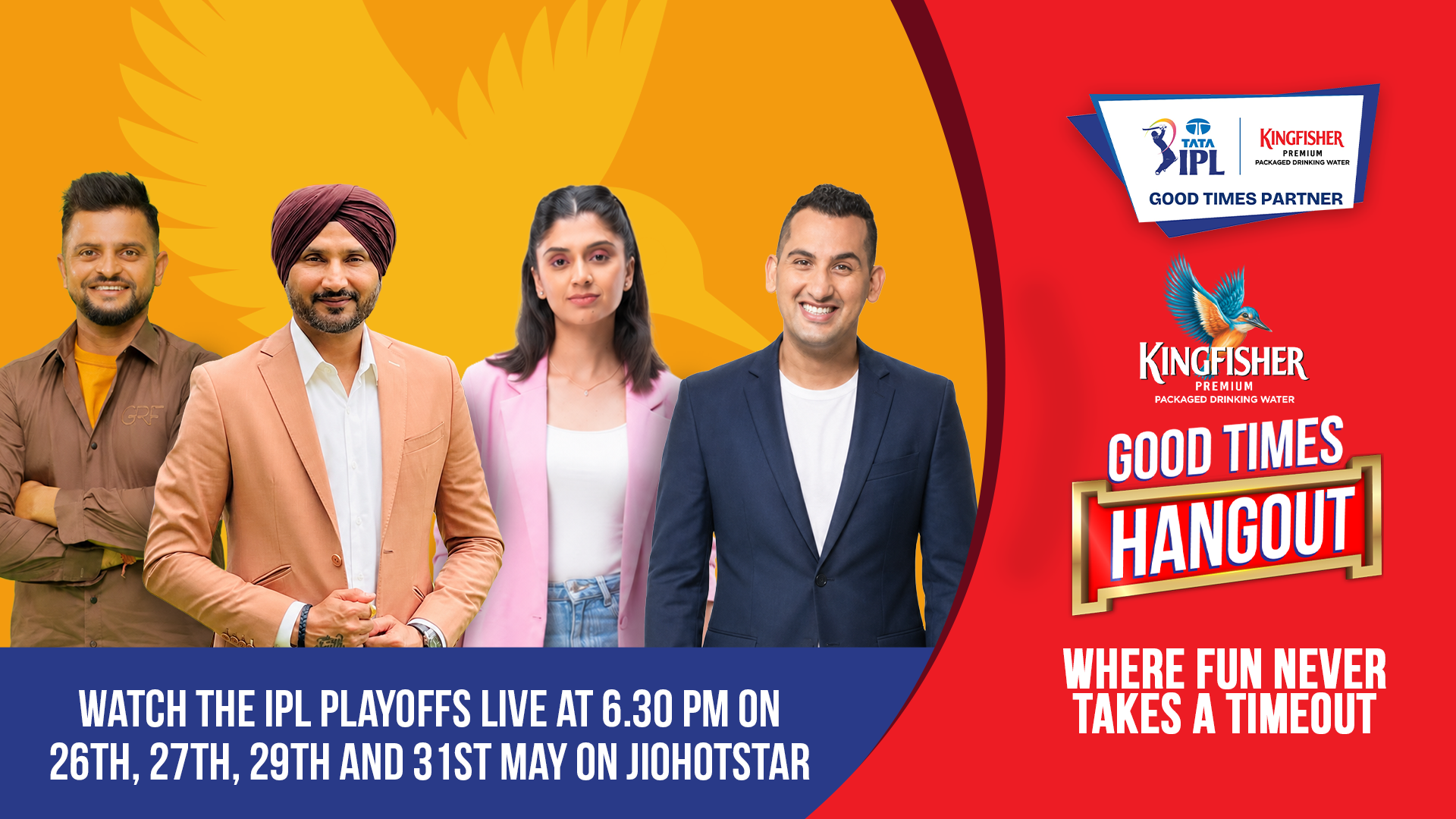 Kingfisher Good Times Hangout Returns to JioHotstar for the TATA IPL Playoffs