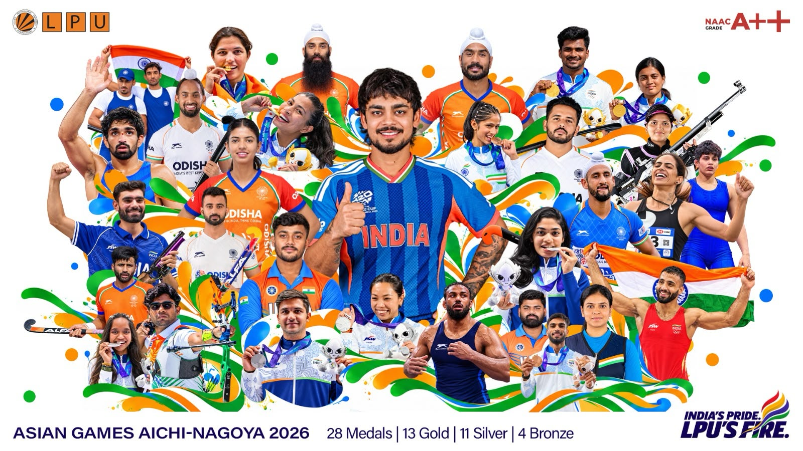 LPU Athletes Leads 62% of India’s Gold Medal Haul at Asian Games 2026