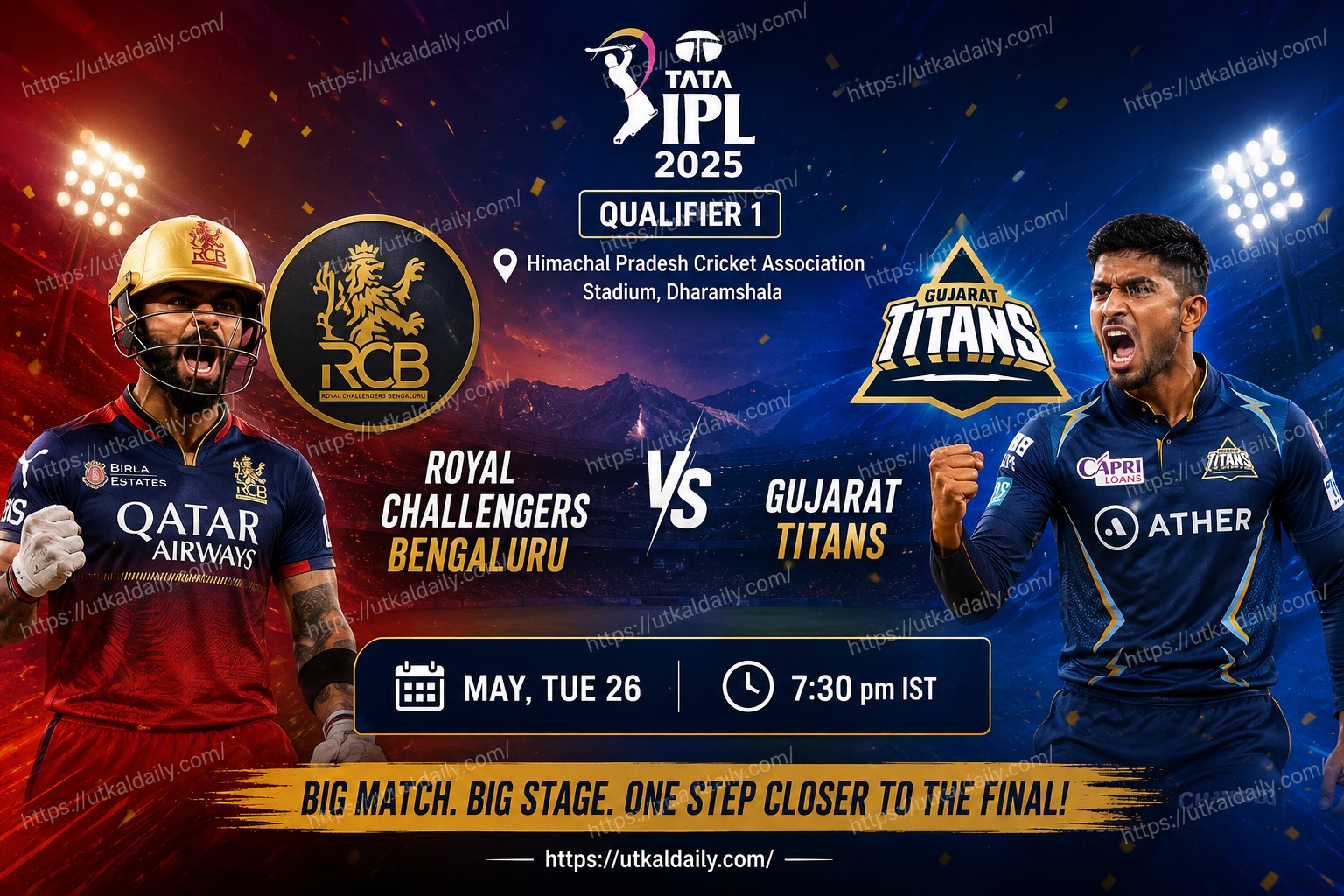 IPL 2026 Qualifier 1: RCB, Gujarat Titans Lock Horns for Direct Final Spot