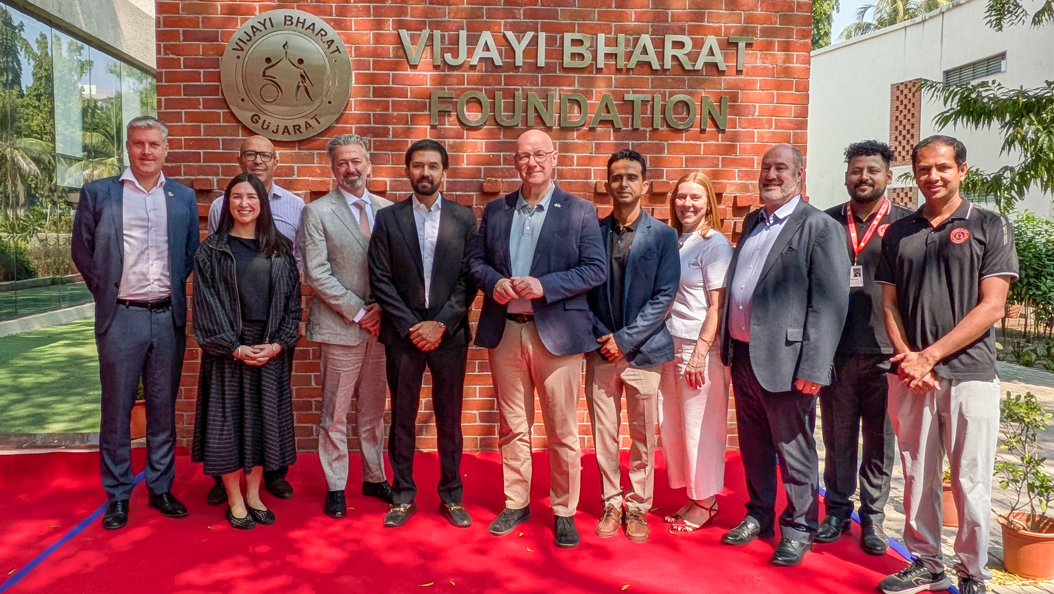 First Minister of Scotland John Swinney Visits Vijayi Bharat Foundation Campus During Ahmedabad Tour