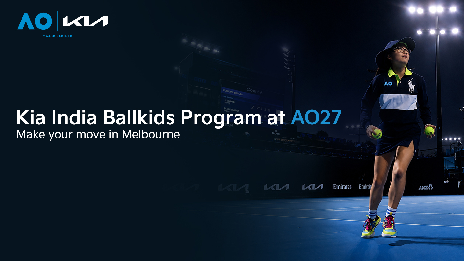 Kia India Offers Young Tennis Enthusiasts a Chance to Represent India at the Australian Open 2027; Opens Entries for Kia India Ballkids Program at AO27
