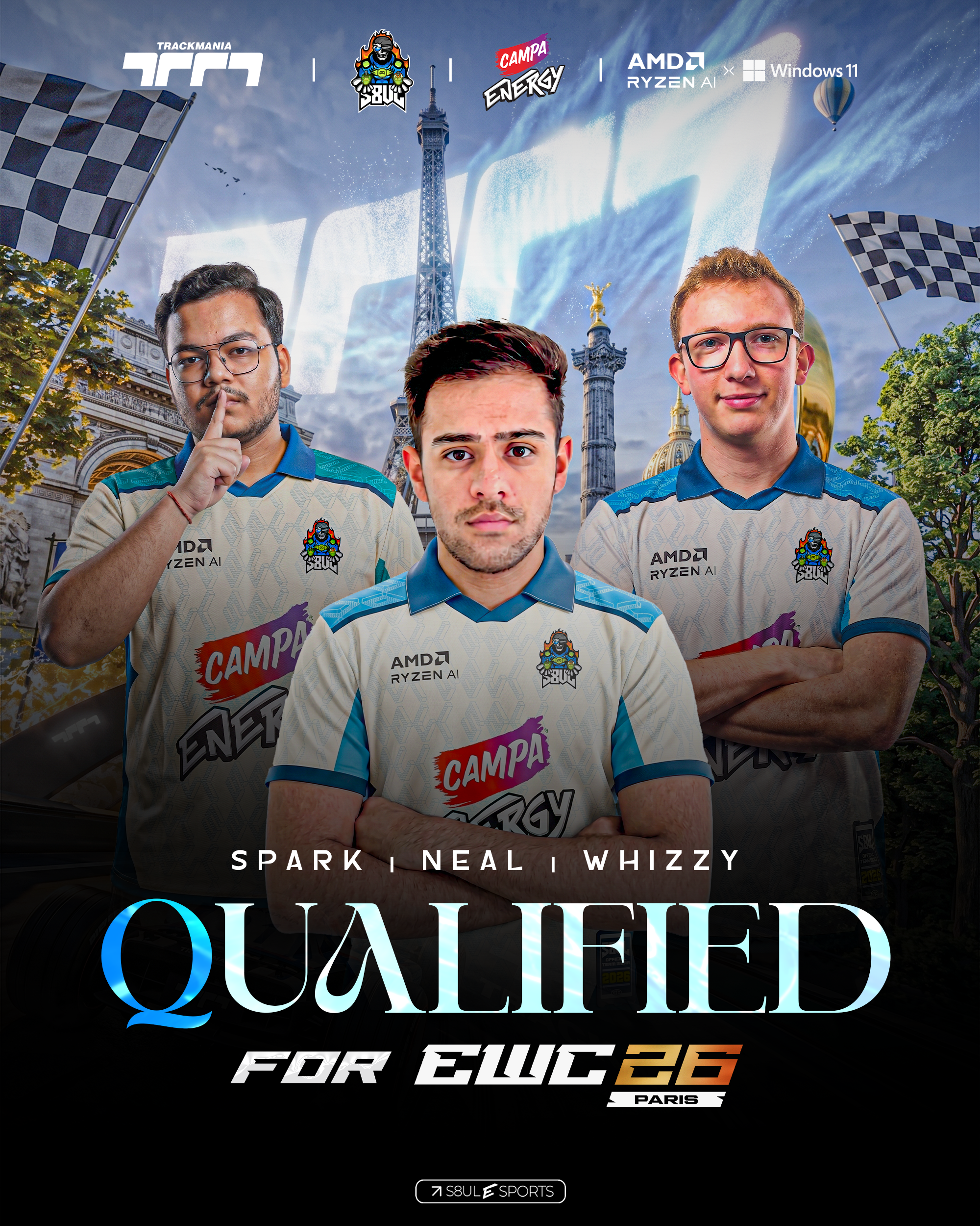 S8UL’s all three Trackmania athletes qualify for Esports World Cup 2026; Spark becomes India’s sole representative in the competition