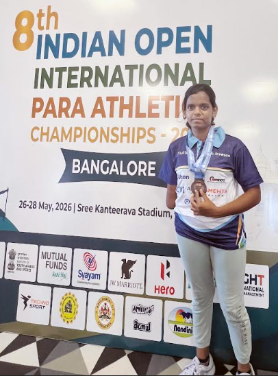 H.U. Shivani trained under Aditya Mehta Foundation Wins Two Bronze Medals at the 8th Indian Open International Para Athletics Championship 2026