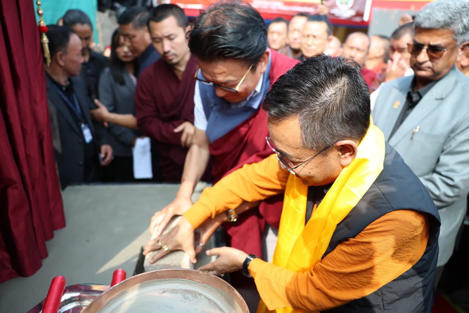 CM Prem Singh Tamang Attends Foundation-Laying Ceremony of Ugyen Wodsel Pemacholing Monastery at Upper Martam