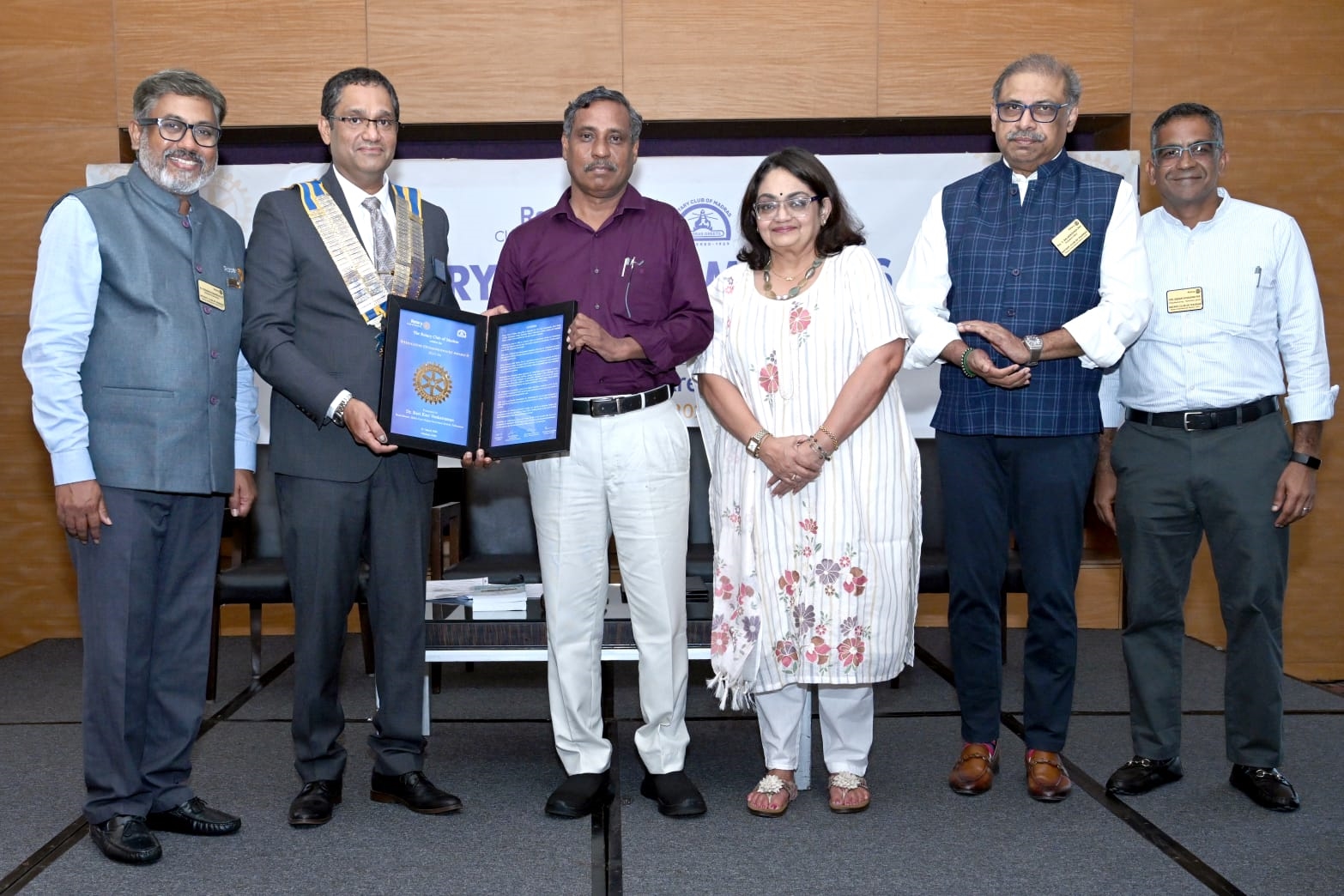The Rotary Club of Madras Honours Dr. Ravi Kasi Venkatraman with the Educator Extraordinaire Award 2025&ndash;26