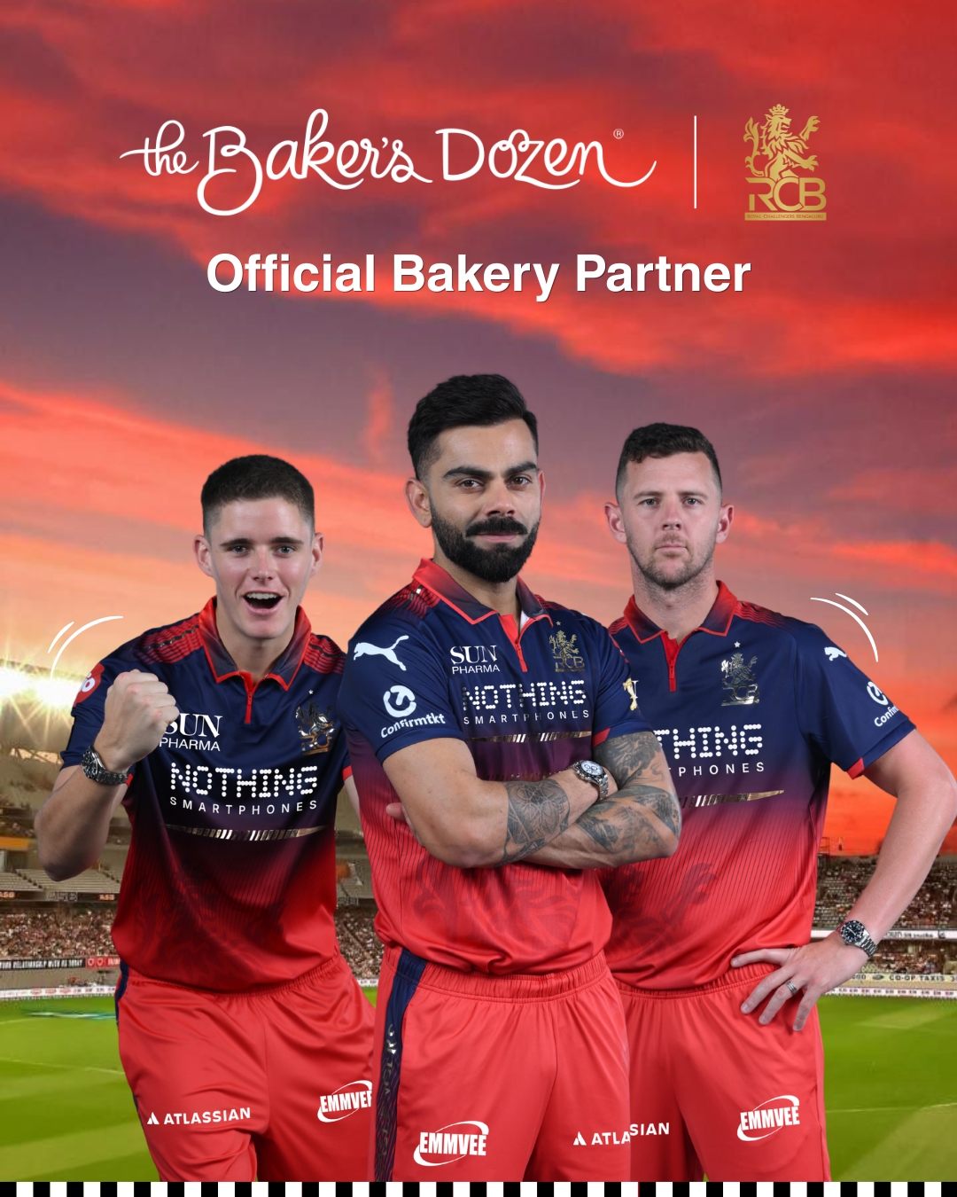 The Baker’s Dozen becomes the Official Bakery Partner for Royal Challengers Bengaluru for 2026!