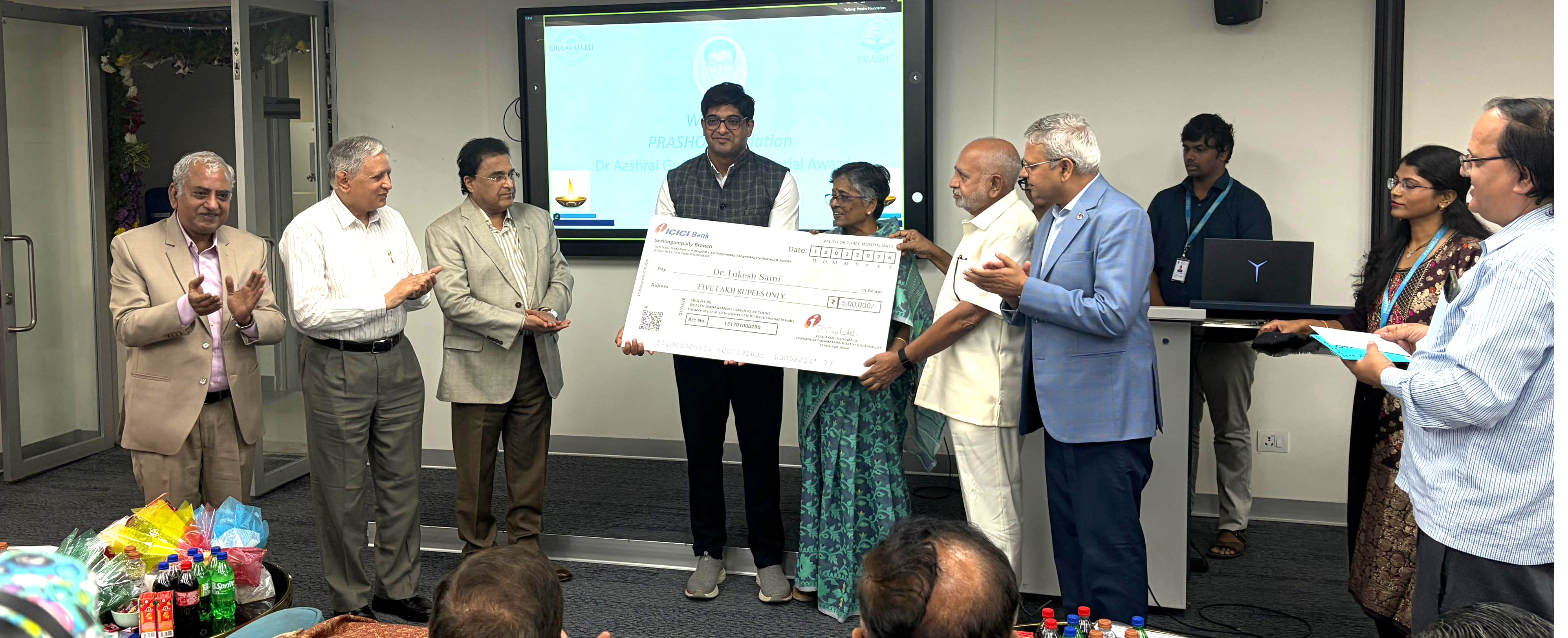 PRASHO Foundation presents Dr. Aashrai Sai Venkat Gudlavalleti Memorial Award in Neurological Sciences